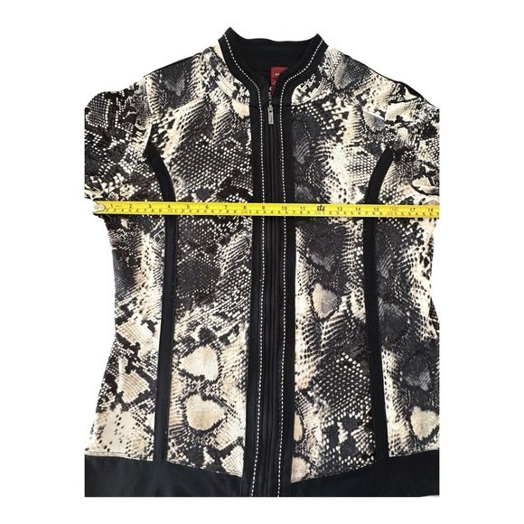 Olsen Europe snakeskin pattern zipped cardigan size S-M/8 - Picture 11 of 14